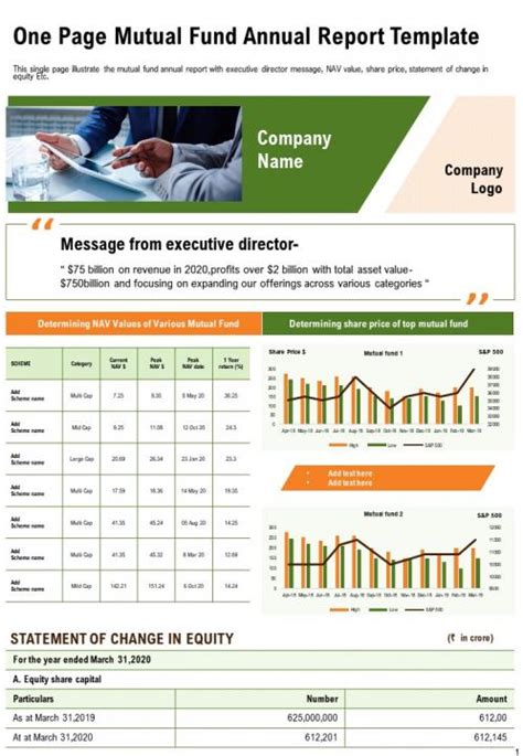 One Page One Page Mutual Fund Annual Report Template Report Infographic