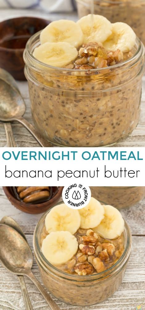 Overnight Banana Peanut Butter Oatmeal Cooking On The Front Burner