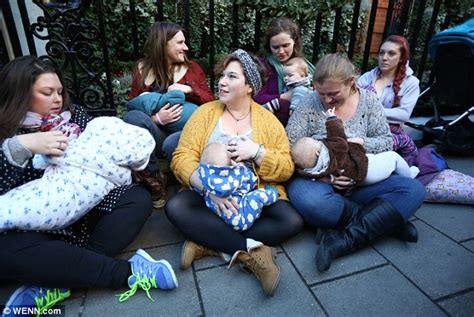 Women Stage Mass Breastfeed Protest Outside Claridges In London