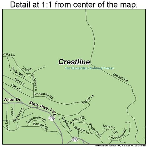 Crestline California Street Map 0617162