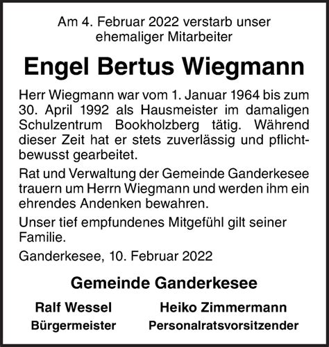 Traueranzeigen Von Engel Bertus Wiegmann Noz Trauerportal