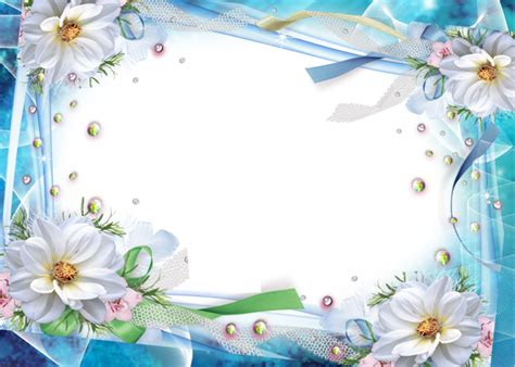 Blue Flower Frame Png Idalias Salon