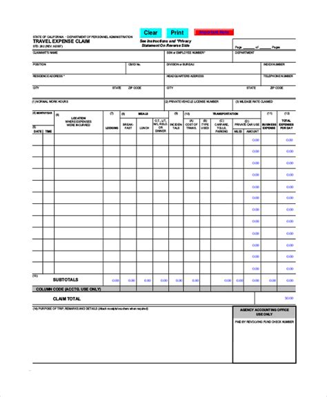 Travel Expense Claim Form Excel Template - Infoupdate.org