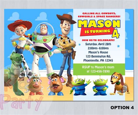 Toy Story Invitation Toy Story Birthday Invitation Toy Story Etsy