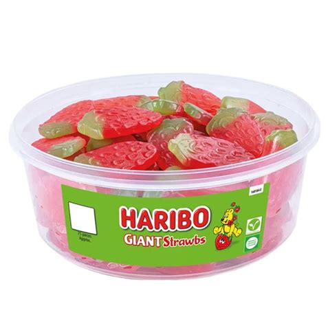 Haribo Giant Strawberries Tub 825g - Jessica's Sweets