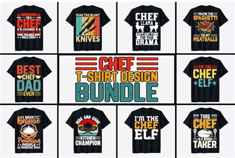 Funny Cooking Chef T Shirt Design Bundle Graphic By Tee Expert · Creative Fabrica