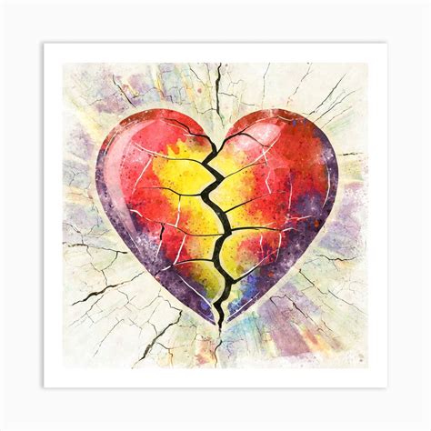 Broken Heart Art Print By Qutiba Fy