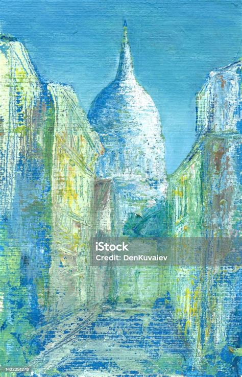 Montmartre Street Paris Art Painting Stock Illustration - Download Image Now - Awe, Painter ...