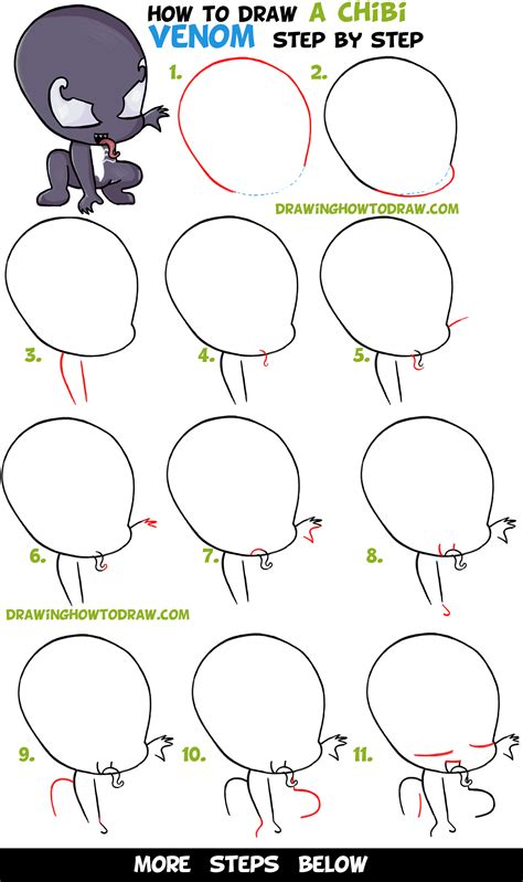 How To Draw Venom Step By Step