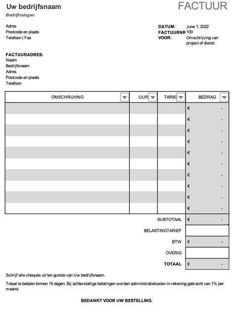 Factuur Maken In Excel 2023 Gratis En Snel Zelfboekhouden