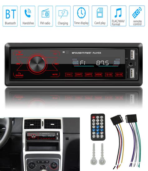 Bluetooth Car Stereo Audio In Dash Fm Aux Input Receiver Sd Usb Mp3