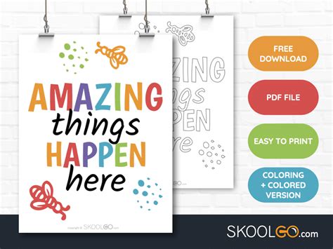 Amazing Things Happen Here Free Poster SKOOLGO