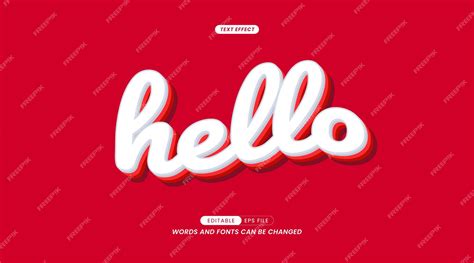 Premium Vector Editable Text Effect Hello Slogan With Background