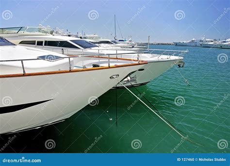 Big Beautiful Stunning And Luxurious White Yachts Stock Photo Image