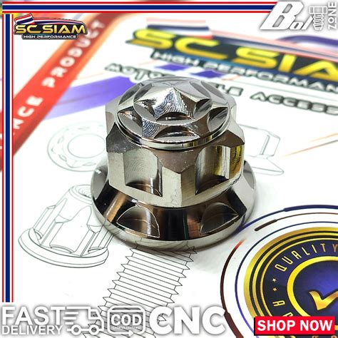 Sc Siam Stainless Rear Nut Cnc Mio Sporty Soulty Fino Aerox