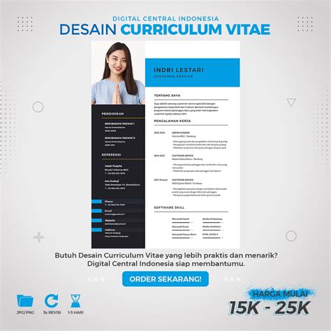 Jual Desain Cv Curriculum Vitae Lamaran Kerja Shopee Indonesia