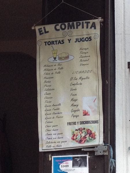 Carta Del Pub Y Bar El Compita Tortas Jugos Y Licuados San Miguel Del