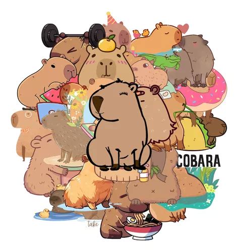 50 Stickers Pegatinas Capibara Capybara Carpincho Kawai Cuotas Sin