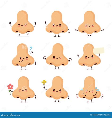 Cute Smiling Happy Human Nose Stock Vector Illustration Of Holes