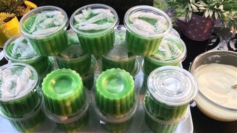 Puding Pandan Kelapa Muda Kw Puding Cup Youtube