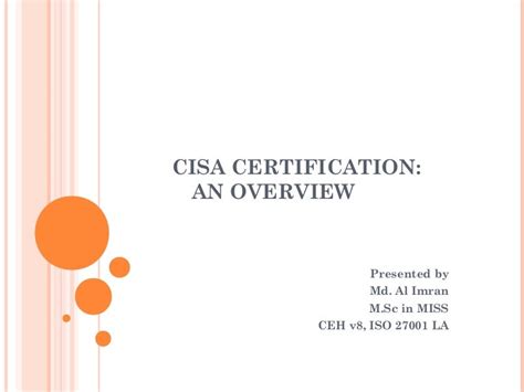 Cisa Certification Overview