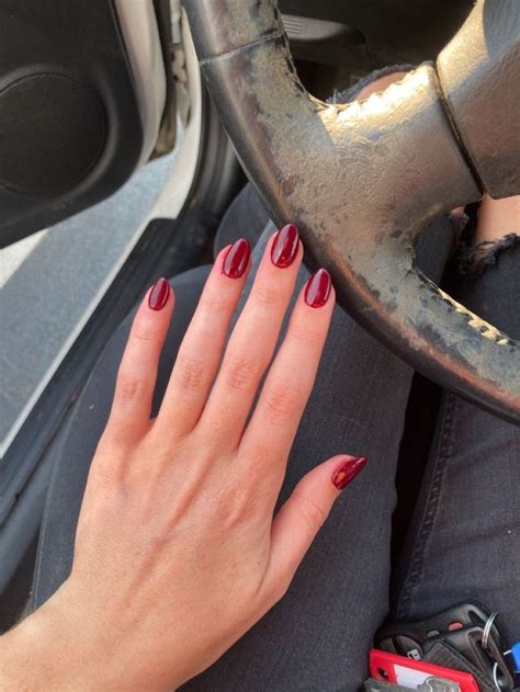 Vampy Almond Sns Nails In 2023 Dark Red Nails Deep Red Nails Short