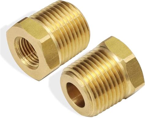 Boeray 38 Inch Npt Male To 18 Inch Female Npt Thread Brass Fitting Reducing Hex Head Bushing