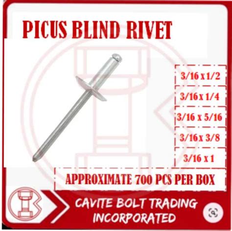 Aluminum Blind Rivets Approximate Pcs Picus Brand Lazada Ph