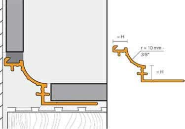 Schluter® DILEX-AHK | Cove-shaped Profiles, Corners, Connectors and End Cap