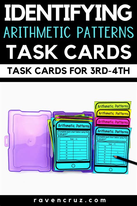 Identifying Arithmetic Pattern Task Cards Patterns Task Cards Task