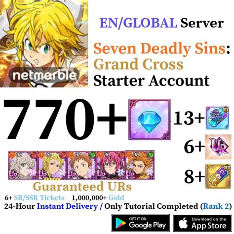 [GLOBAL] [INSTANT] 770+ Diamonds Seven Deadly Sins 7DS Grand Cross Sta ...