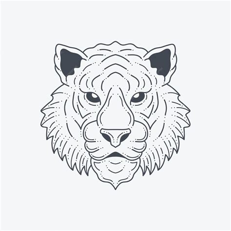 Rosto De Tigre Desenho - Ilustração de desenho de rosto de tigre | Vetor Premium