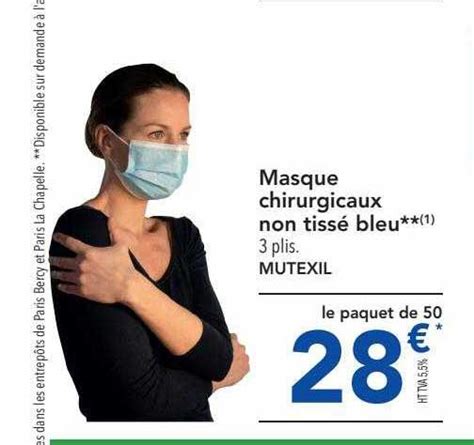 Offre Masque Chirurgicaux Non Tiss Bleu Mutexil Chez Metro