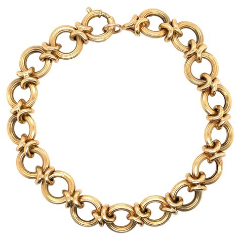 18 Karat Yellow Gold Link Bracelet 61 9 Grams For Sale At 1stDibs 18