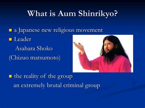 PPT - Aum Shinrikyo ＆ the sarin gas attack in the Tokyo subways ...