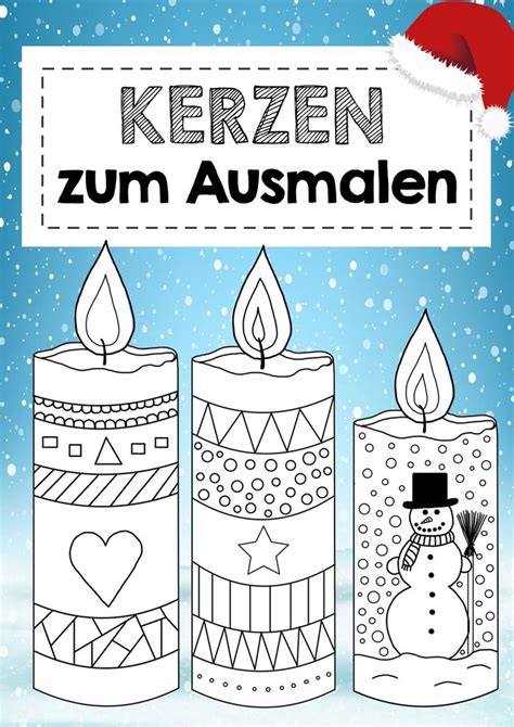 Kerzen zum Ausmalen Unterrichtsmaterial in den Fächern