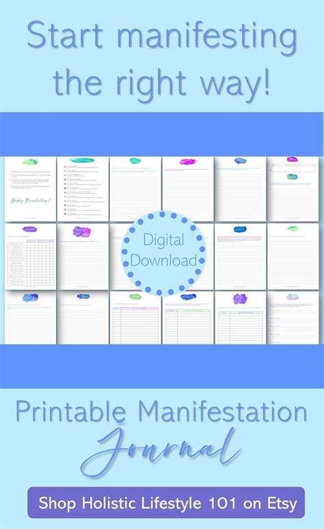 Printable Manifestation Journal Law Of Attraction Workbook