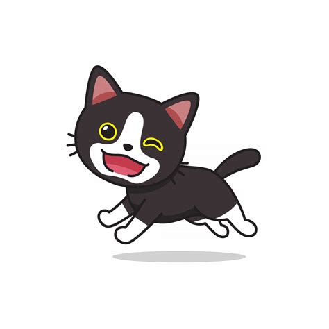 Vector Cartoon Character Black Cat Running 2921297 Vector Art At Vecteezy