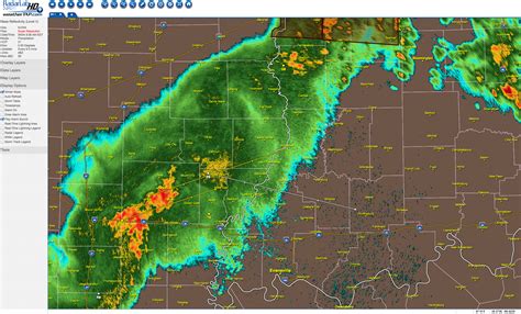 Precipitation near Evansville and Bloomington, Indiana