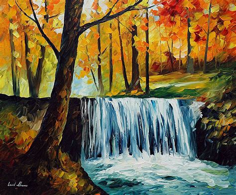 Waterfall Acrylic Painting at PaintingValley.com | Explore collection ...