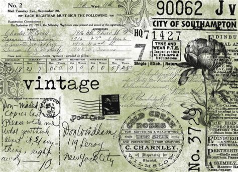 Vintage Collage Papers Vintage Paper Printable Vintage - Etsy