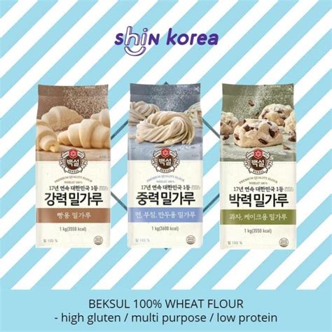 Shin·korea Beksul 100 Wheat Flour 1kg For Bread Noodle Cookie Lazada