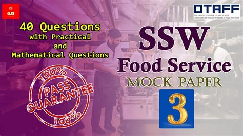 Ssw Food Service Skill Test Sample Questions Mock Paper Youtube