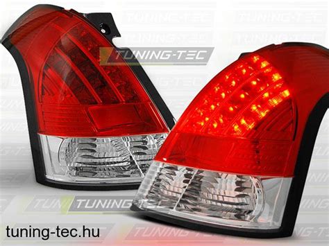 Hátsó lámpák SUZUKI SWIFT 05 05 10 RED WHITE LED Tuning Tec Hátsó