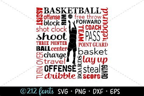 Basketball Word Art Graphic PNG SVG EPS Graphic by 212 Fonts · Creative ...