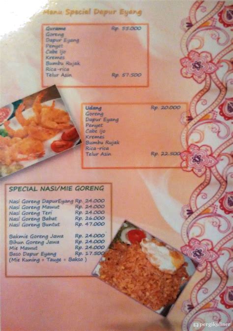 Selalu Diperbarui Menu Dapur Eyang Bintaro Tangerang