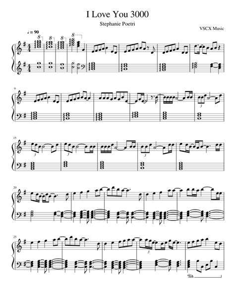 I Love You 3000 Sheet Music For Piano Solo