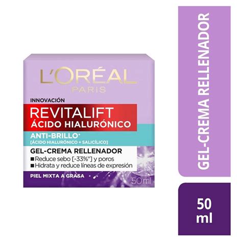 Crema Facial L Or Al Revitalift Acido Hialur Nico Anti Brillo Ml