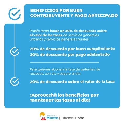 Beneficios por buen contribuyente y pago anticipado – Municipalidad de