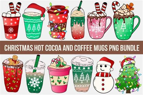 Christmas Hot Cocoa And Coffee Mugs PNG Graphic By CraftArtStudio Creative Fabrica